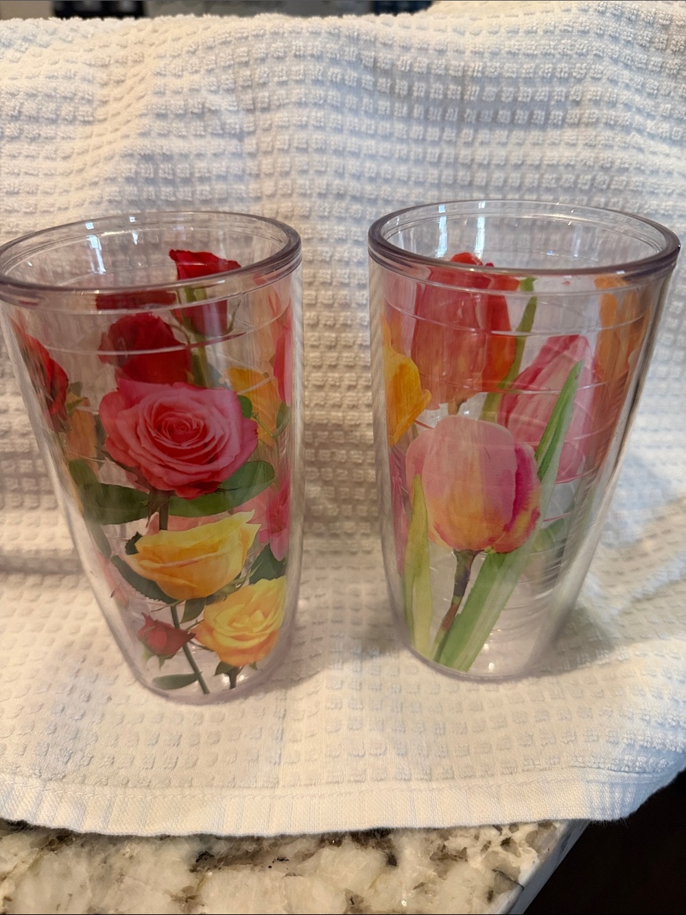 tervis Floral Rose and Tulip Double-Wall Tumbler Set - Red, Pink, Yellow, Green